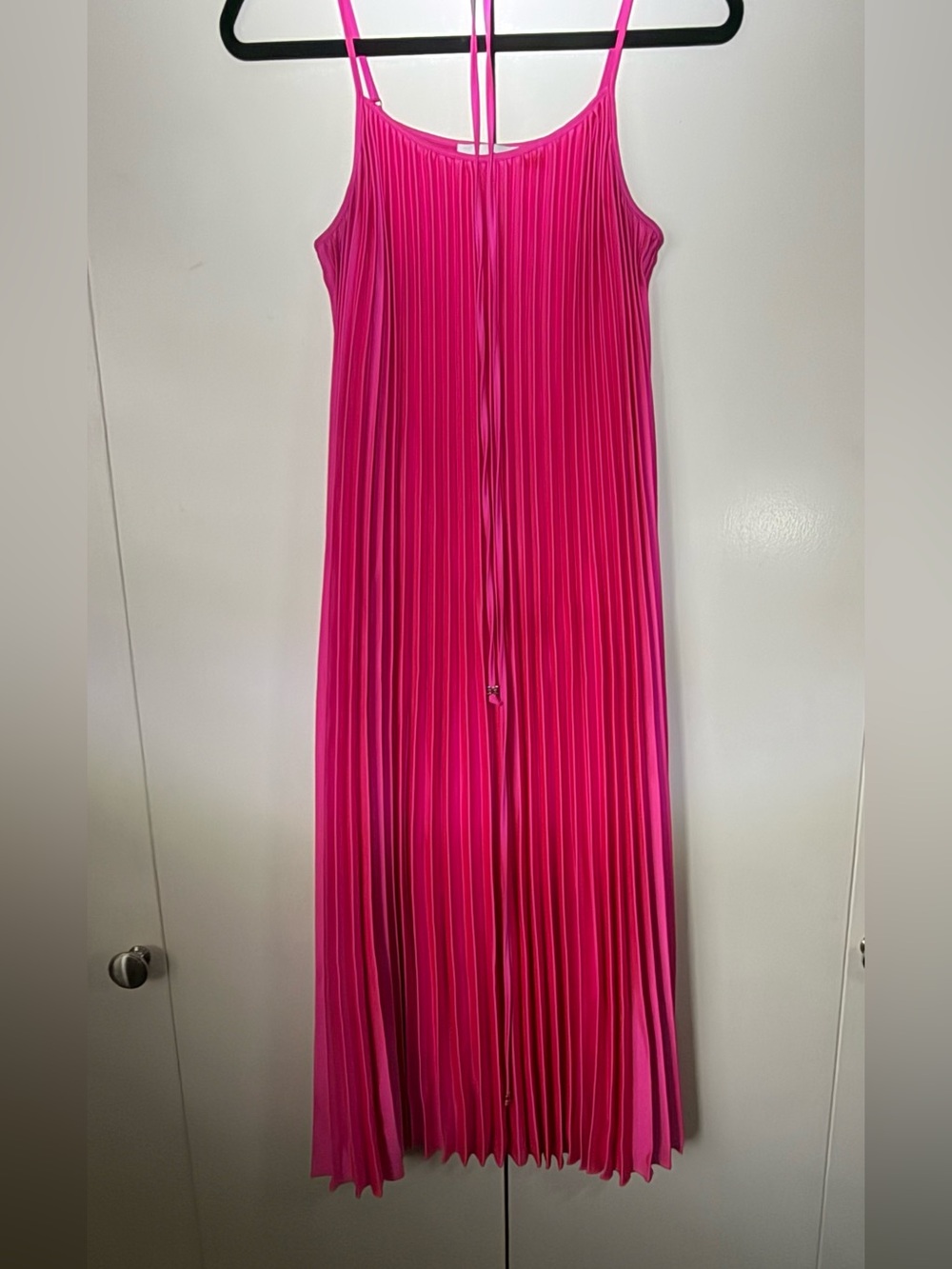 Women's Pleated Slip Dress - Hot Pink